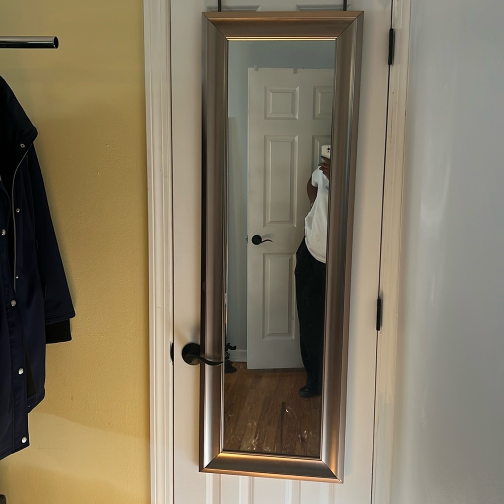 Pewter frame mirror